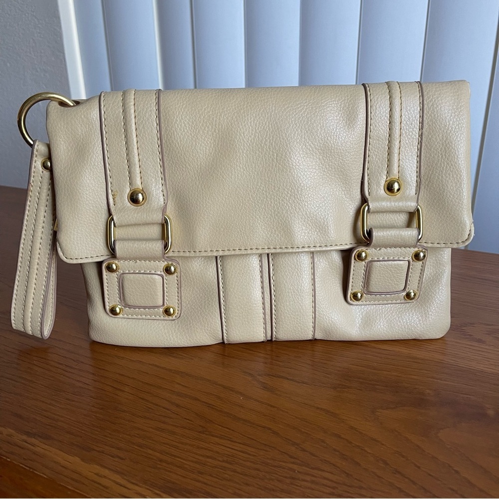 Daisy Fuentes Foldover Clutch Beige/Light Tan